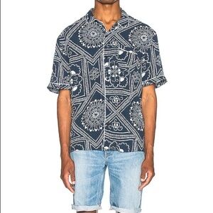 Quiksilver Waterman Tura Reef Hawaiian Shirt M
